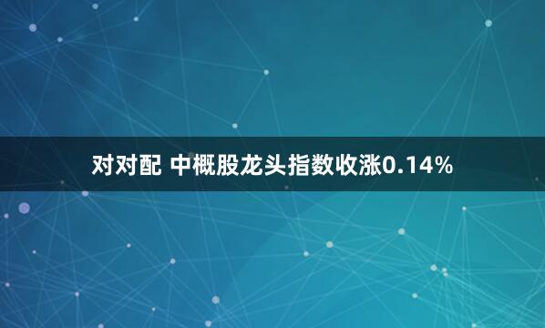 对对配 中概股龙头指数收涨0.14%